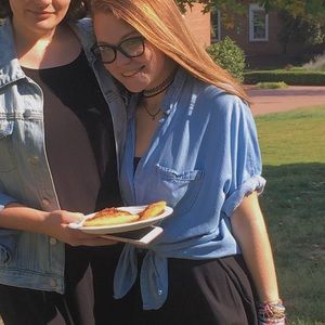 denim cuff sleeve top